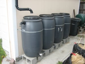 Four barrels create 200 gallons of storage.