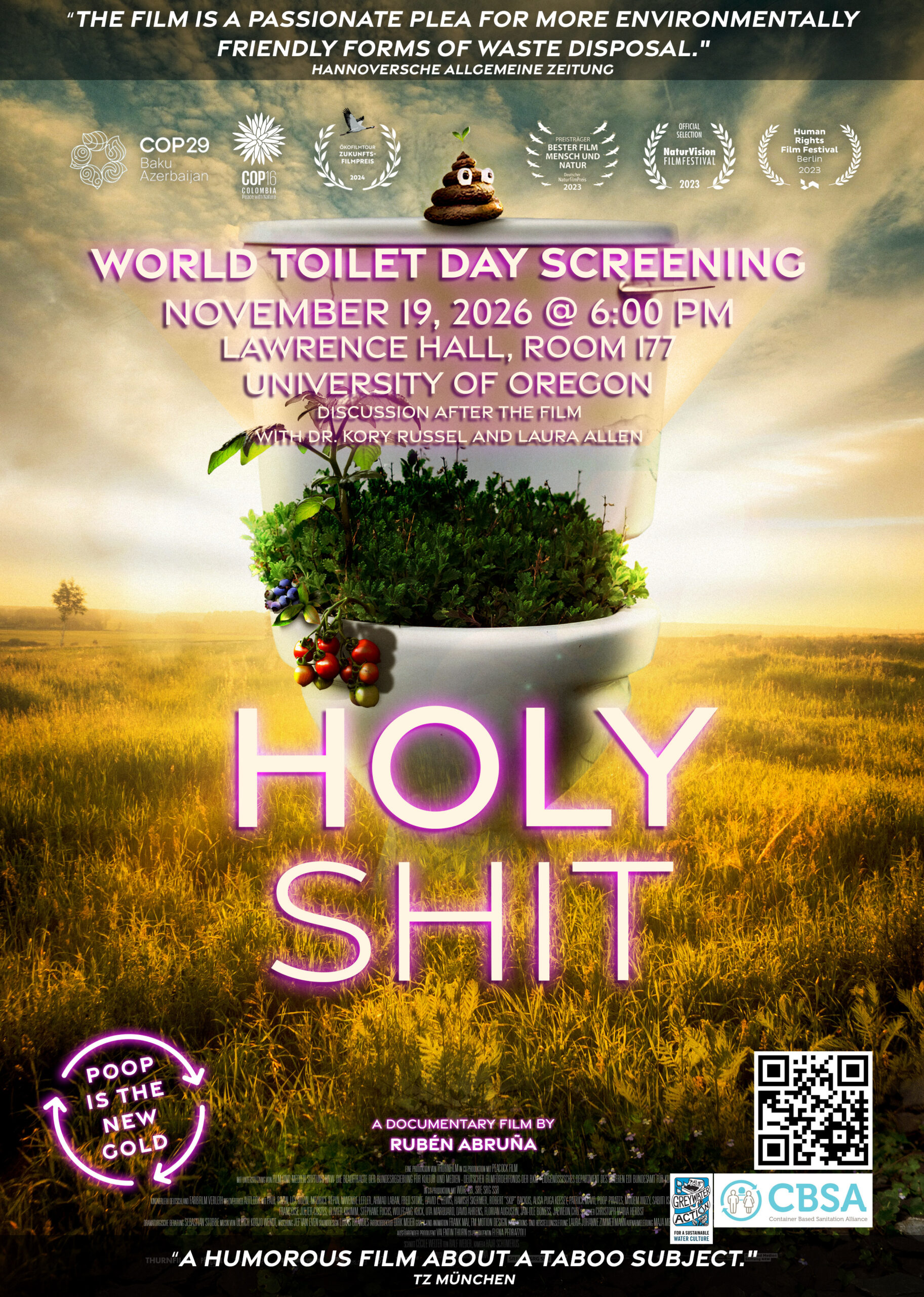 Flier showing a toilet growing a plant with info about this event.